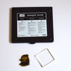 Stamp Cleaning Pad with Acrylic Block and Hawaiian Hula Penguin Stamp